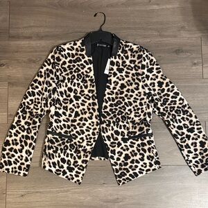 New York & Company Animal Print Blazer with Dark Accents